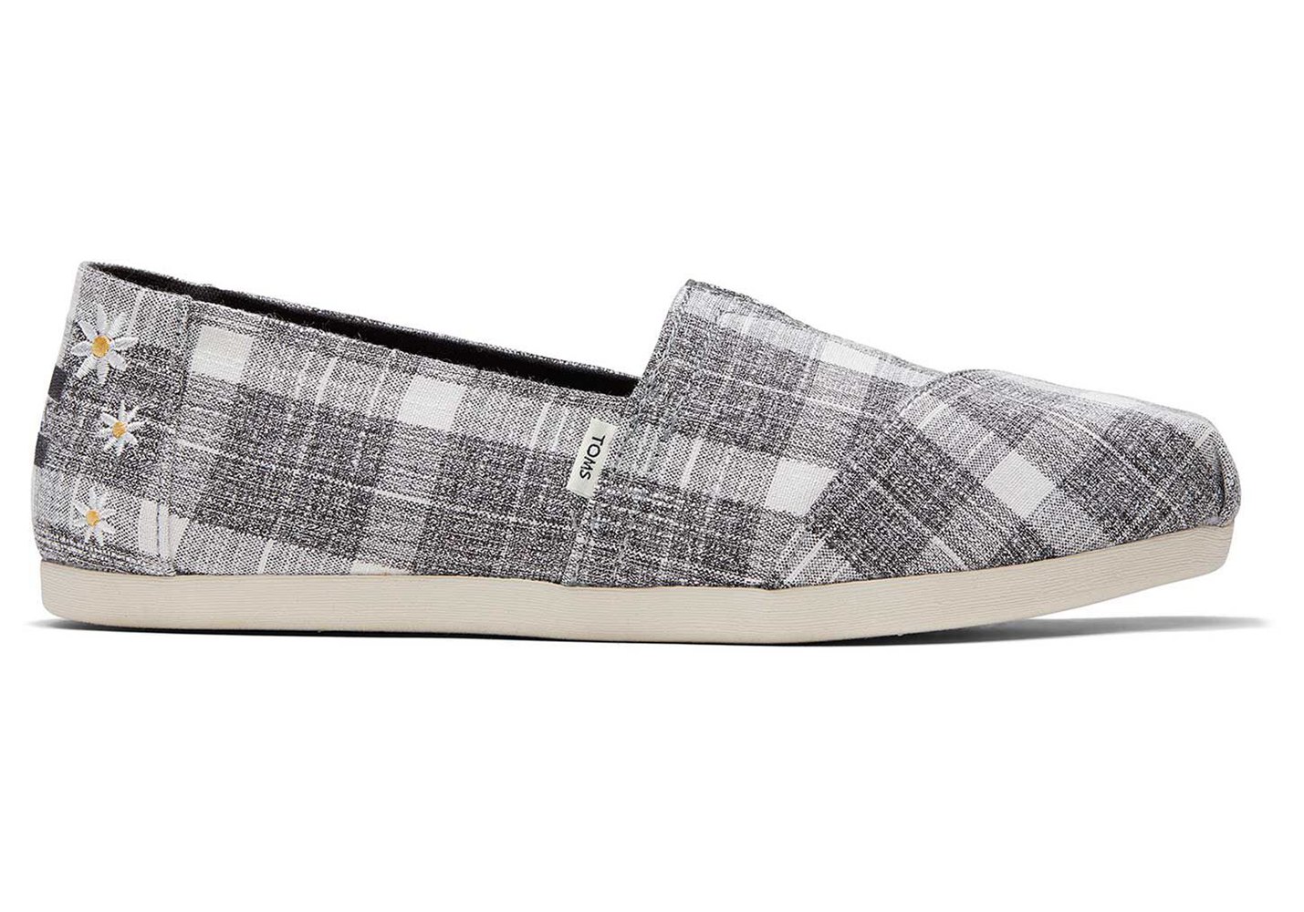 Toms Alpargata Plaid Daisies Espadrille Grey - Womens - 45218-PZGS